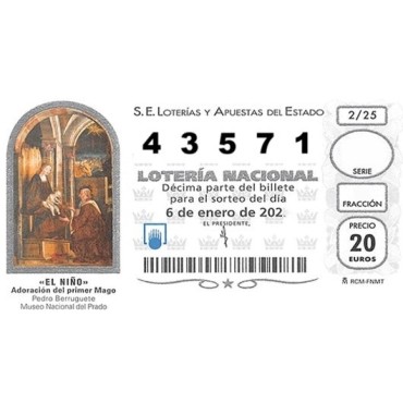 Décimo Lotería del Niño 43571