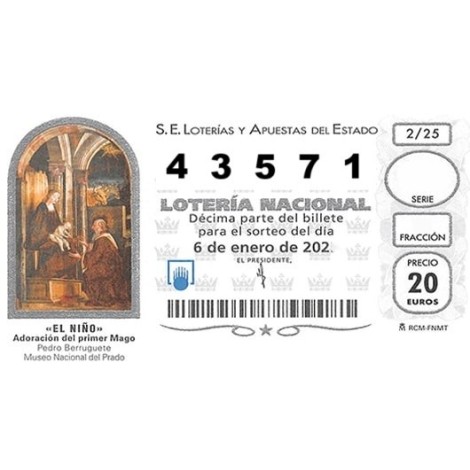 Décimo Lotería del Niño 43571